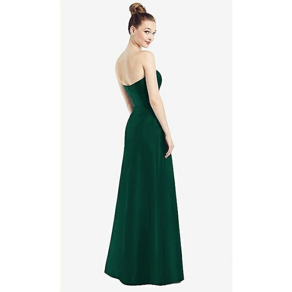 ALFRED SUNG D755 SATIN TWILL NWT Size 0 STRAPLESS MAXI DRESS BLUSH - Picture 2 of 7